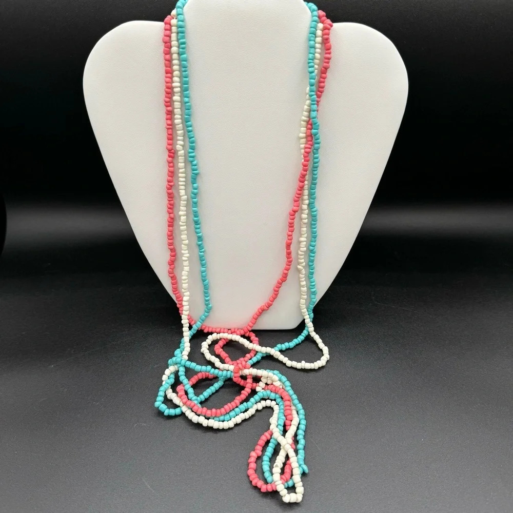 Summer Beach Pastel Colored Beaded Layering Necklaces